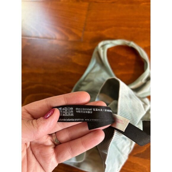 Victoria Secret PINK Seamless Lightly Lined Green Stretch Sports Bra L - Picture 7 of 7